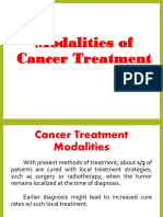 Modalities of Cancer Treatment