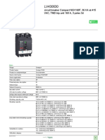 Product Data Sheet: Circuit Breaker Compact NSX160F, 36 KA at 415 VAC, TMD Trip Unit 160 A, 3 Poles 3d