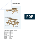 DIY Building Plans For A Picnic Table