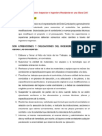 Funciones Del Ingeniero Inspector e Ingeniero Residente en Una Obra Civil