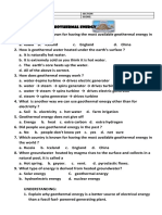 Summative Test in Geothermal Energy