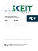 MSCEIT Personal Summary Report