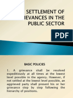 Settlement of Grievances in The Public Sector