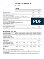 2019-2020 ACADEMIC SCHEDULE: Fall 2019 and Winter 2020 Terms