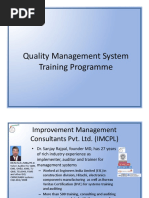 Quality Management System Training Programme