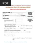 Elegibility Certificate Format PDF