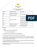 Salwan Public School Gurugram Books & Uniform Counter Schedule Session 2019-2020 Classes Session Commences Date of Sale