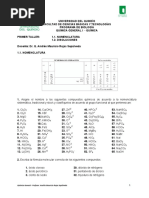 Taller Unidad 0 - Química - Biologia - Nomenclatura Inorg - Disoluciones