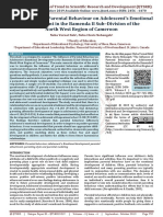 The Influence of Parental Behaviour On Adolescent's Emotional Development in The Bamenda II Sub-Division of The North West Region of Cameroon