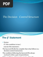 The Decision Control Structure