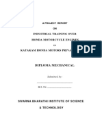 Industrial Training Over Honda Motorcycle Engines: Diploma Mechanical