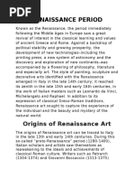 Renaissance Period: Origins of Renaissance Art