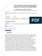 Design, Evaluation and Study of Effect of Hydrophilic Polymers On Release Rate of Antiulcer Floating Tablets