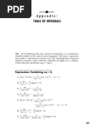 Table of Integrals: Appendix