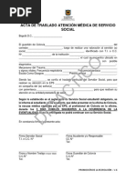 Acta de Traslado de Servicio Social (Carta)