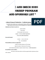 IDBFC and IMech 2020 Sponsorship Program and Sponsors List