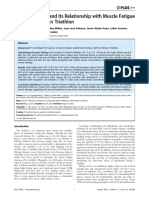 Muscle Damage and Its Relationship With Muscle Fatigue During A Half-Iron Triathlon