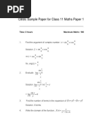 Maths Sample Paper For Class 11 Paper 1