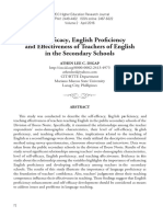 English Proficiency of Teachers