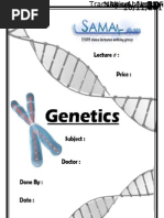 Genetics, Lecture 13 (LEcture Notes)