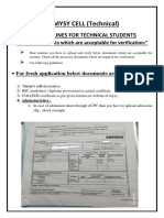 Guidelines For Students of Technical Department