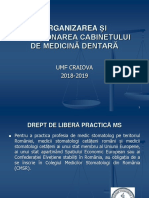 Organizarea Și Funcționarea Cabinetului de Medicină Dentară