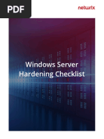 Windows Server Hardening Checklist