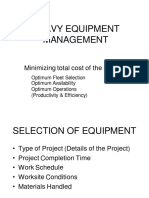 Equipment Selection