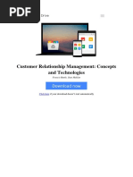 Customer Relationship Management Concepts and Technologies by Francis Buttle Stan Maklan B015clomog