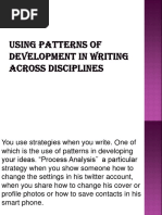 Using Patterns of Development in Writing Across Disciplines