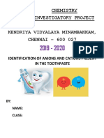 Chemistry Investigatory Project Class 12 - Toothpaste