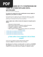 Cómo Saber Si Un Compresor de Aire Acondicionado Esta Quemado