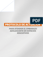 Protocolo Actuación para Atender El Embarazo Adolescente en Espacios Educativos