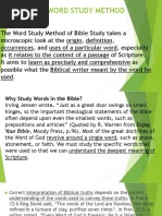 The Word Study Method