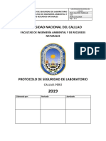 Protocolo de Seguridad de Laboratorio en La Facultad de Ingeniería Ambiental y de Recursos Naturales