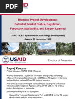 USAID-ICED II - 01 Biomass Potential, Market, Feedstock, Lesson Learnt - 191111