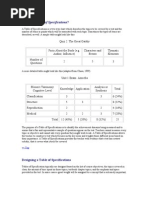 What Is A Table of Specifications 2