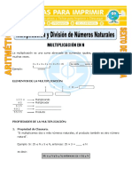 Multiplicación y División de Números Naturales para Sexto de Primaria