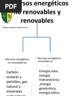 Recursos Energéticos No Renovables y Renovables