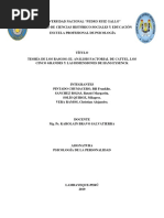 Teoría de Los Rasgos: El Análisis Factorial de Cattel, Los Cinco Grandes y Las Dimensiones de Hans Eysenck