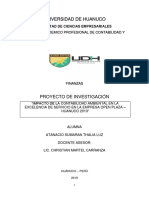 Impacto de La Contabilidad Ambiental en La Excelencia de Servicio en La Empresa Open Plaza - Huanuco 2019