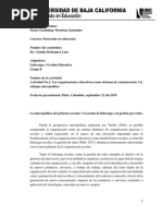 Actividad No. 1 Reporte de Lectura Sobre Liderazgo y Gestion Educativa