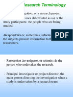 Basic Research Terminology