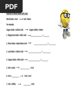 Reaction of Metal Oxides With Acid Worksheet