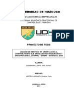 INFORME Final "CALIDAD DE SERVICIO EN ORIENTACION AL CONTRIBUYENTE QUE BRINDAN LOS FUNCIONARIOS Y SATISFACCION AL USUARIO - SUNAT - HUÁNUCO. 2019"