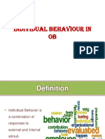 Individual Behaviour in Ob