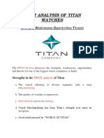 Swot Analysis of Titan Watches