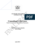 Standard and Sample Contract For Consulting Services, Small Assignments Time-Based Payments Draft