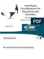 Anesthesia Considerations For Neuromuscular Disease