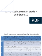 EsP Critical Content in Grade 7 and Grade